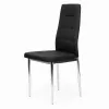 Zestaw 4 krzeseł do salonu jadalni proste pikowane krzesło chromowane nogi czarne-1273184