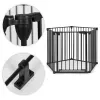 Bramka kojec barierka ochronna dla dzieci i zwierząt 5 paneli 60 cm metal czarny ECOTOYS-1273798