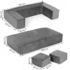 Sofa modułowa składana dla dzieci DIY 4 miękkie poduchy - szara ECOTOYS-1276167