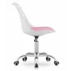 Krzesło PRINT biało-różowe ekoskóra obrotowe chromowana podstawa-1271962