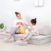 Fotel modułowy dla dzieci DIY 8 miękkich poduch składany - szary ECOTOYS-1272469