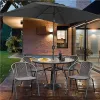 Stolik ogrodowy okrągły 105 cm na taras ogród balkon szkło hartowane otwór na parasol MultiGarden-1274251