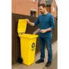 Kosz na smieci pojemnik 120L kubeł śmietnik żółty plastik gumowe koła-1276050