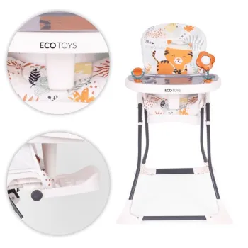 Fotelik krzesełko do karmienia dzieci składane + zabawki ECOTOYS-1276765