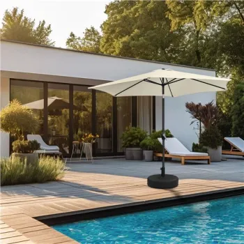 Składany parasol ogrodowy balkonowy regulowany 210 cm beżowy-1274380