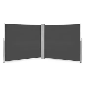 Podwójna markiza 300x300x180 cm przeciwsłoneczna boczna parawan roleta antracyt MultiGarden-1274518