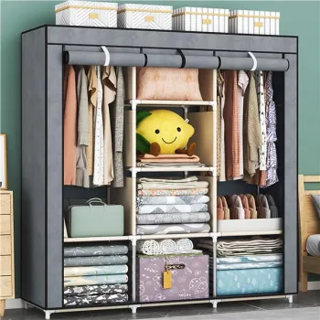 Szafa tekstylna duża materiałowa garderoba z półkami na ubrania i buty ModernHome-1270638