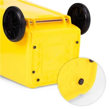 Kosz na smieci pojemnik 120L kubeł śmietnik żółty plastik gumowe koła-1276057