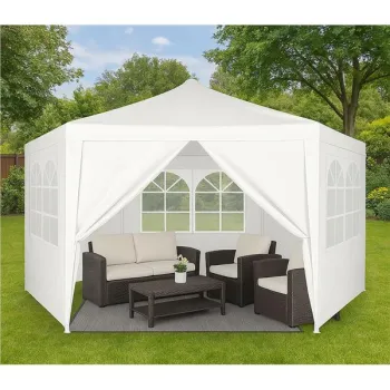 Namiot pawilon ogrodowy handlowy 2x2x2 m z oknami biały MultiGarden-1275241