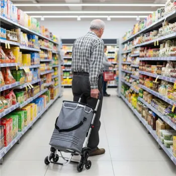 Wózek na zakupy składany torba 30 litrów potrójne koła kieszeń termiczna ModernHome-1277573