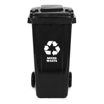 Kosz na śmieci pojemnik 120L kubeł śmietnik czarny odpady zmieszane gumowe koła-1276022