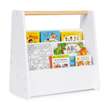 Biblioteczka dziecięca Montessori regał na książki organizer 2 poziomy biały ECOTOYS-1276935