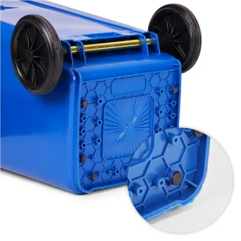 Kosz na śmieci pojemnik 120L kubeł śmietnik niebieski makulatura gumowe koła-1276047