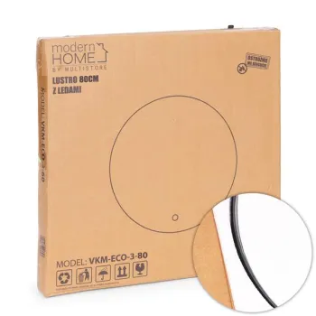 Lustro łazienkowe LED okrągłe ścienne 80 cm 3 barwy włącznik dotykowy ModernHome-1276797