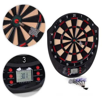 Elektroniczna tarcza do darta gry w rzutki lotki tablica LCD 41 cm 26 gier zestaw 6 rzutek-1277252