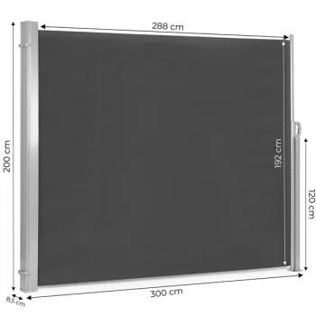Składana markiza 300x200 cm boczna roleta parawan do ogrodu na taras antracyt MultiGarden-1271895