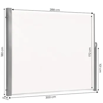 Składana markiza 300x180 cm boczna roleta parawan do ogrodu na taras beżowa MultiGarden-1271855