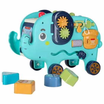 Słonik tablica manipulacyjna montessori wbijak sorter klocki młotek 26cm-1279603
