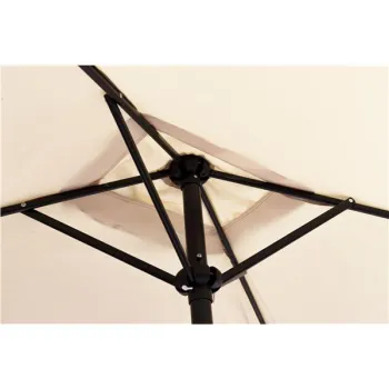 Prostokątny duży parasol ogrodowy skośny łamany z korbą beżowy 200x140 cm MultiGarden-1271541