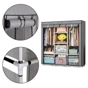 Szafa tekstylna duża materiałowa garderoba z półkami na ubrania i buty ModernHome-1270641