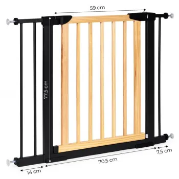 Bramka barierka zabezpieczająca 74-100 cm na schody i drzwi metal drewno dodatkowe panele-1273731