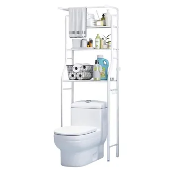 Wysoki regał WC łazienkowy nad sedes 3 półki aluminiowa konstrukcja-1271098