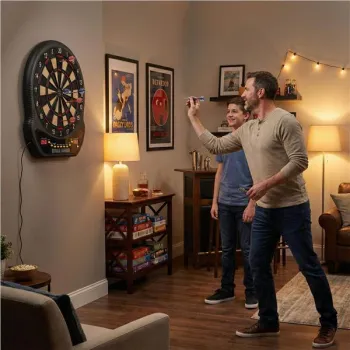 Elektroniczna tarcza do darta gry w rzutki lotki tablica LCD 48 cm 27 gier zestaw 12 rzutek-1277268