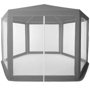 Namiot pawilon ogrodowy handlowy 2x2x2 m z moskitierą szary MultiGarden-1275130