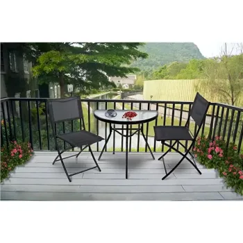 Stolik półokrągły szklany kawowy na balkon taras patio MultiGarden-1272009