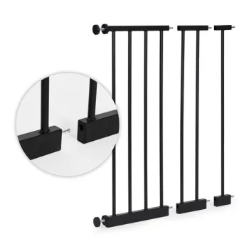 Bramka barierka zabezpieczająca 74-130 cm na schody i drzwi metal drewno dodatkowe panele-1273718