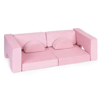 Fotel modułowy dla dzieci DIY 8 miękkich poduch składany - rożowy ECOTOYS-1272463