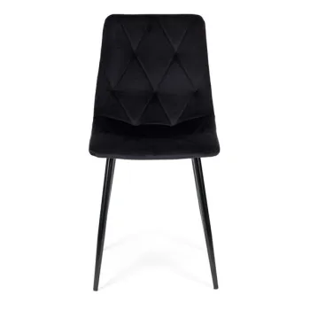 Komplet 4 krzeseł krzesło pikowane welurowe do jadalni i salonu czarne ModernHome-1271128