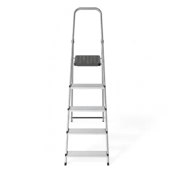 Drabina aluminiowa jednostronna 5 stopni składana z podestem 150 kg ModernHome-1276843