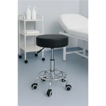 Stołek obrotowy taboret kosmetyczny medyczny fotel regulowany czarny ModernHome-1275649