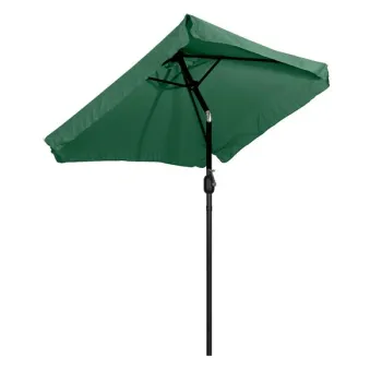 Prostokątny duży parasol ogrodowy skośny łamany z korbą zielony 200x140 cm MultiGarden-1271555