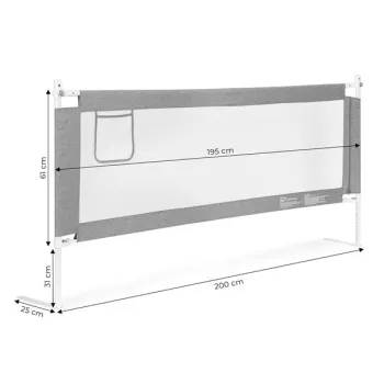 Barierka ochronna na łóżko 200 cm osłona zabezpieczenie dla dzieci ECOTOYS-1273776