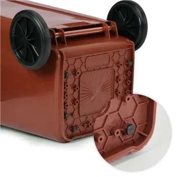 Kosz na śmieci pojemnik 120L kubeł śmietnik brązowy BIO gumowe koła-1276037