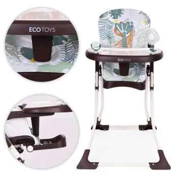 Fotelik krzesełko do karmienia dzieci składane + zabawki ECOTOYS-1276755