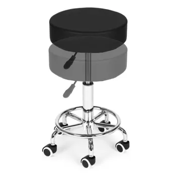 Stołek obrotowy taboret kosmetyczny medyczny fotel regulowany czarny ModernHome-1275653