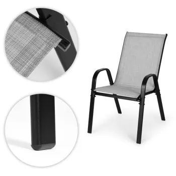 Zestaw komplet 2 krzeseł ogrodowych na taras balkon jasny szary MultiGarden-1274637