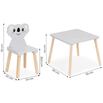 Zestaw mebli dla dzieci stolik + 2 krzesła koala ECOTOYS-1276448