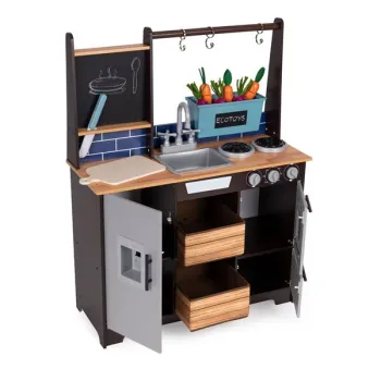 Duża drewniana kuchnia dla dzieci z warzywniakiem i akcesoriami ECOTOYS-1273261