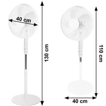 Wentylator podłogowy wiatrak stojący 45W 3 tryby pracy 5 łopatek timer pilot-1275216