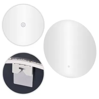 Lustro łazienkowe LED okrągłe ścienne 60 cm 3 barwy włącznik dotykowy ModernHome-1276783