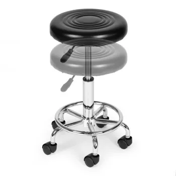 Stołek obrotowy taboret kosmetyczny medyczny fotel regulowany czarny ModernHome-1275711
