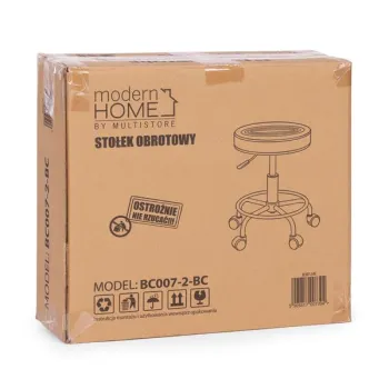 Stołek obrotowy taboret kosmetyczny medyczny fotel regulowany czarny ModernHome-1275714