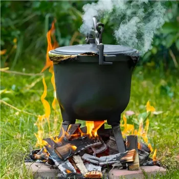 Kociołek żeliwny stojący 15L garnek myśliwski ognisko grill MultiGarden-1273435