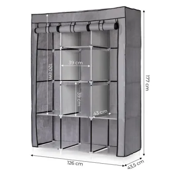 Szafa tekstylna duża materiałowa garderoba z półkami na ubrania i buty ModernHome-1270642