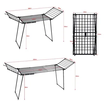 Suszarka na pranie odzież bieliznę stojąca rozsuwana balkonowa 27 metrów czarna-1274232