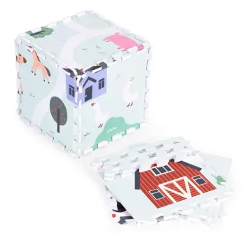 Duża mata piankowa EVA dla dzieci Farma 90,5x90,5 cm 21 el. ECOTOYS-1272606